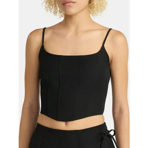 No Boundaries Women's Corset Top Pleated Mini Skirt Set 2-Piece coop neckline - Picture 4 of 5